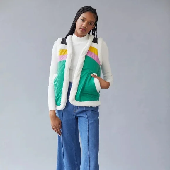 Urban Outfitters BDG Nylon Sherpa Vest XXS NWT - Picture 5 of 6